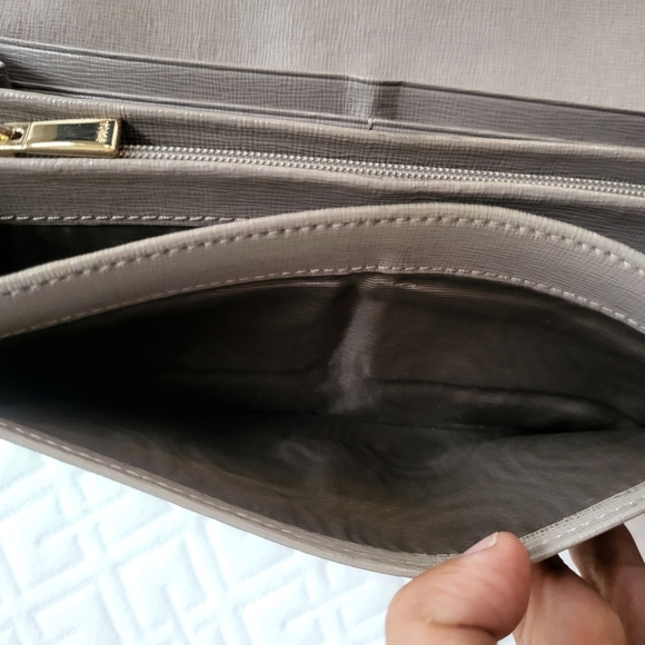 FURLA Babylon Continental Saffiano Leather Bifold Wallet Purs Grayt tope - Picture 8 of 12